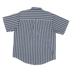 CHAPS Mens Blue Plain Short Sleeve Button Shirt L Casual Cotton Blend