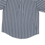 CHAPS Mens Blue Plain Short Sleeve Button Shirt L Casual Cotton Blend