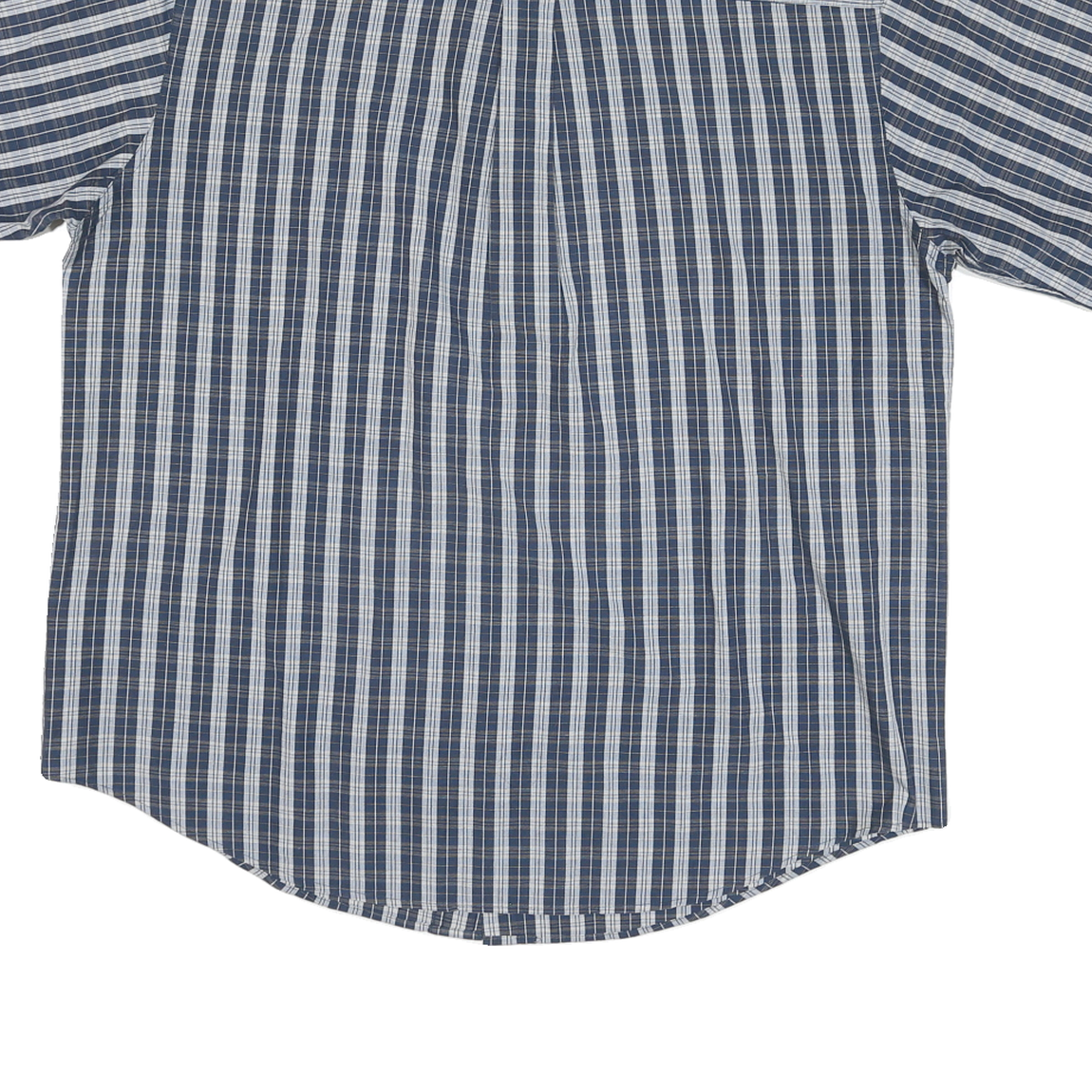 CHAPS Mens Blue Plain Short Sleeve Button Shirt L Casual Cotton Blend