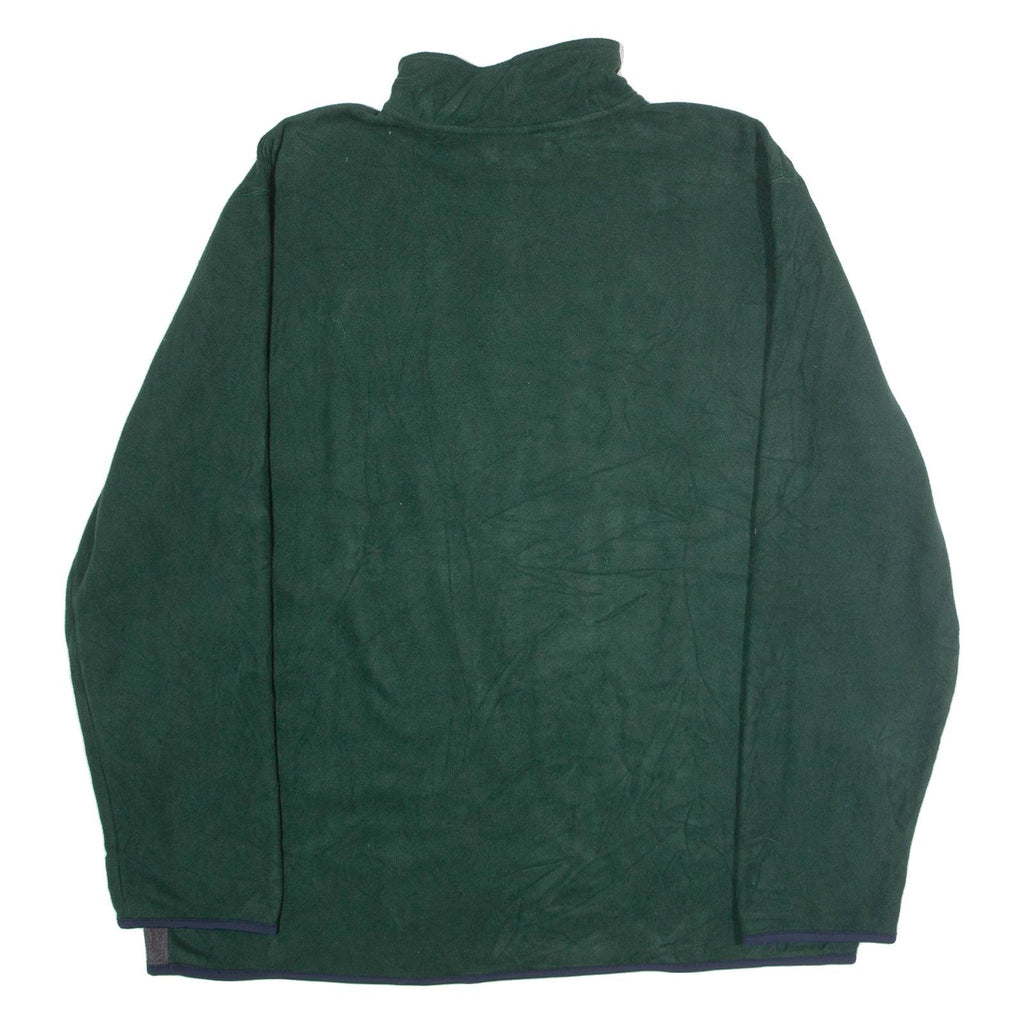 NAUTICA Slim Fit Mens Patterned Fleece Green Colourblock 1/4 Zip 2XL