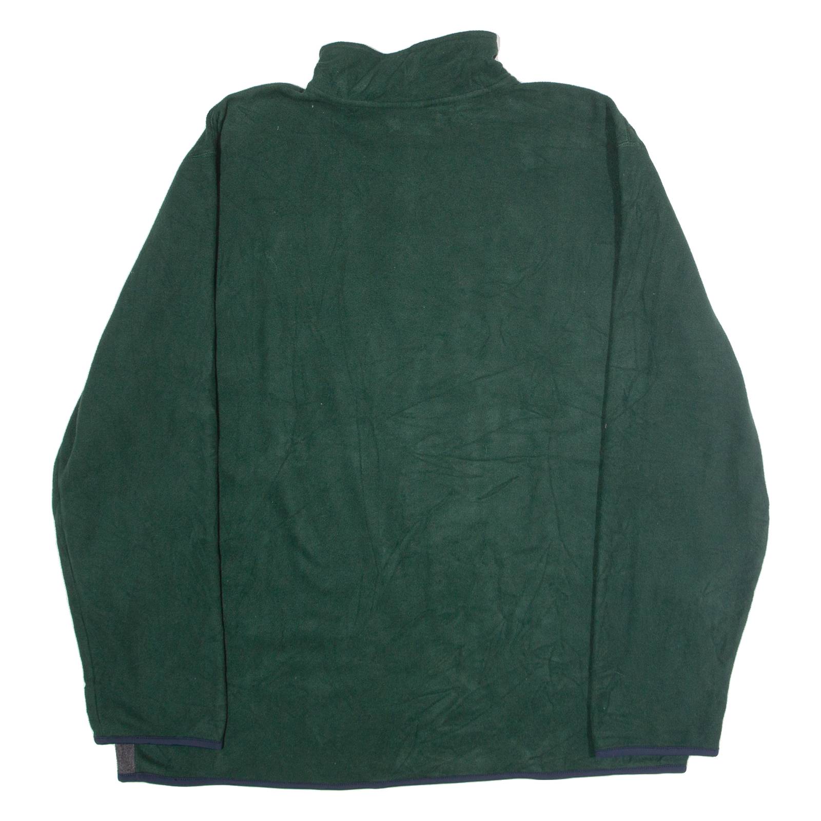 NAUTICA Slim Fit Mens Patterned Fleece Green Colourblock 1/4 Zip 2XL