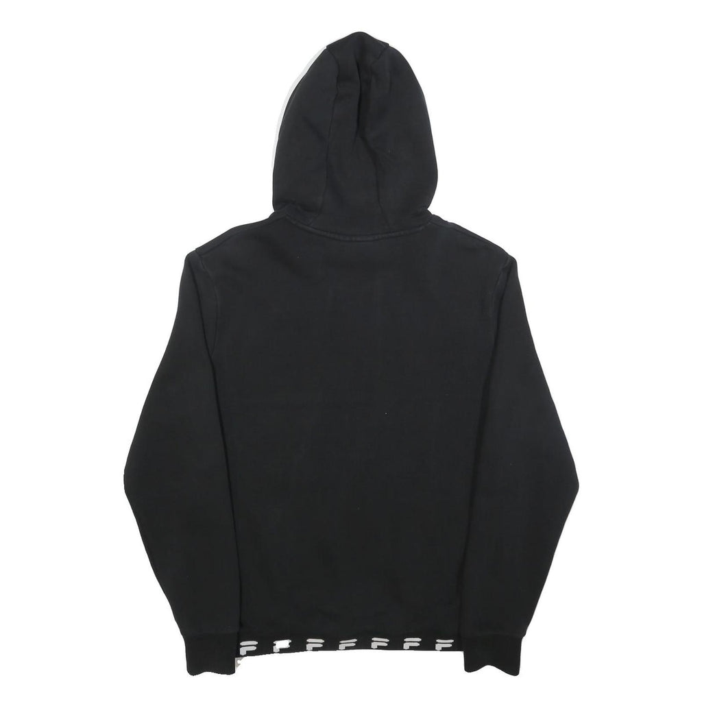 FILA Mens Black Cotton Blend Pullover Hoodie M Logo Embroidered