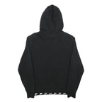 FILA Mens Black Cotton Blend Pullover Hoodie M Logo Embroidered