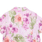 HAVANA JACKS CAFE Womens Pink Floral Rayon Shirt Short Sleeve Collared L Summer