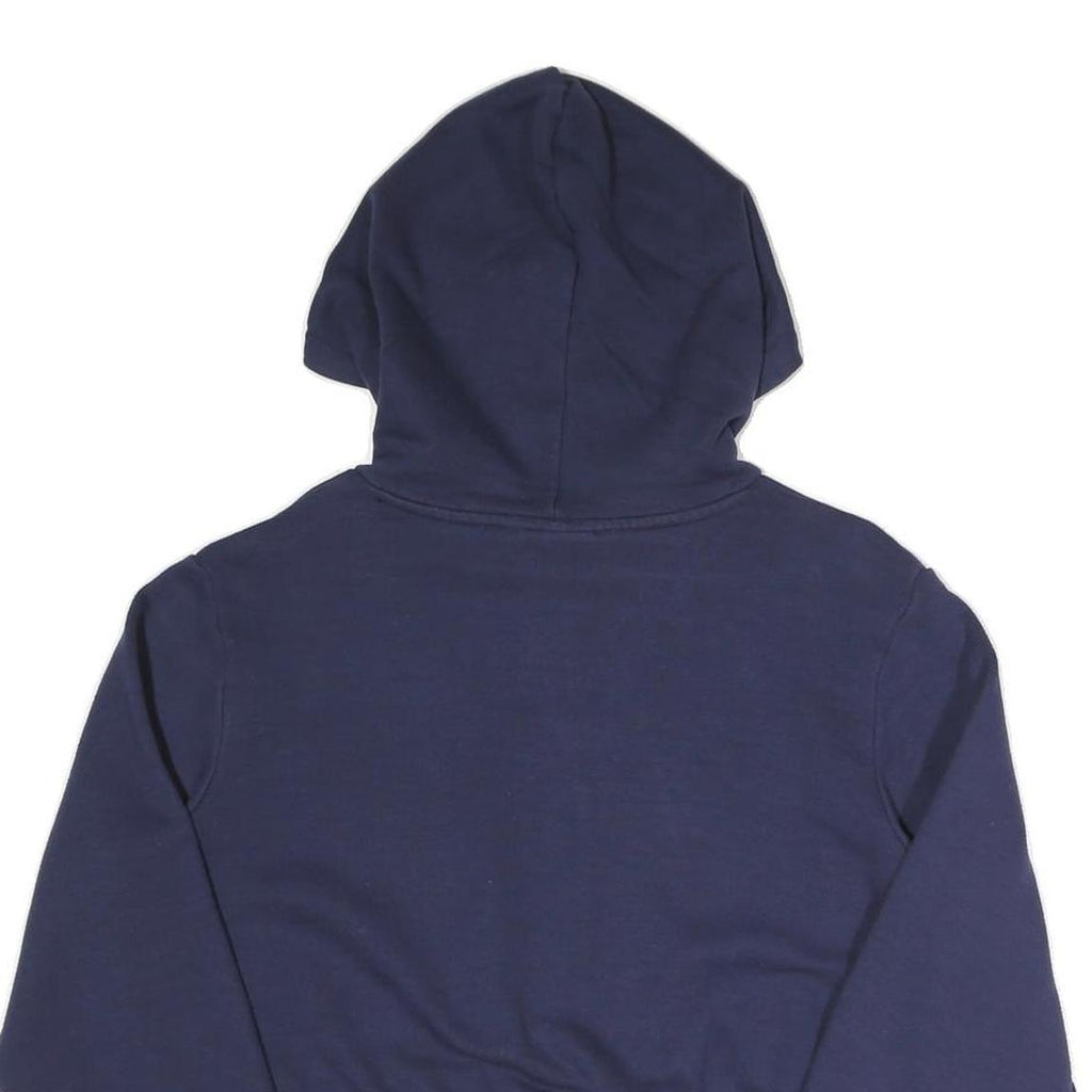 FILA Womens Navy Blue Hoodie UK 12 Cropped Logo Embroidered Sweatshirt
