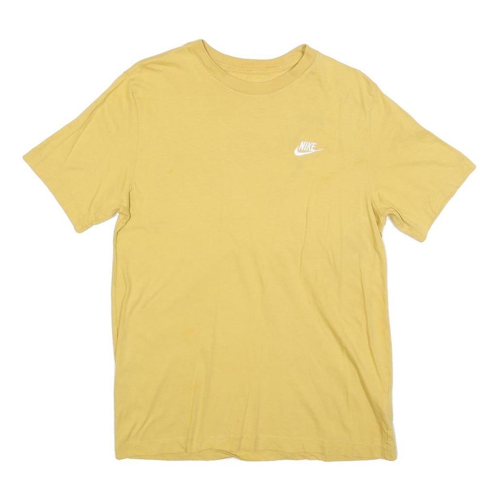 NIKE Mens Yellow Crew Neck Short Sleeve T-Shirt Cotton Blend M Casual Sportswear