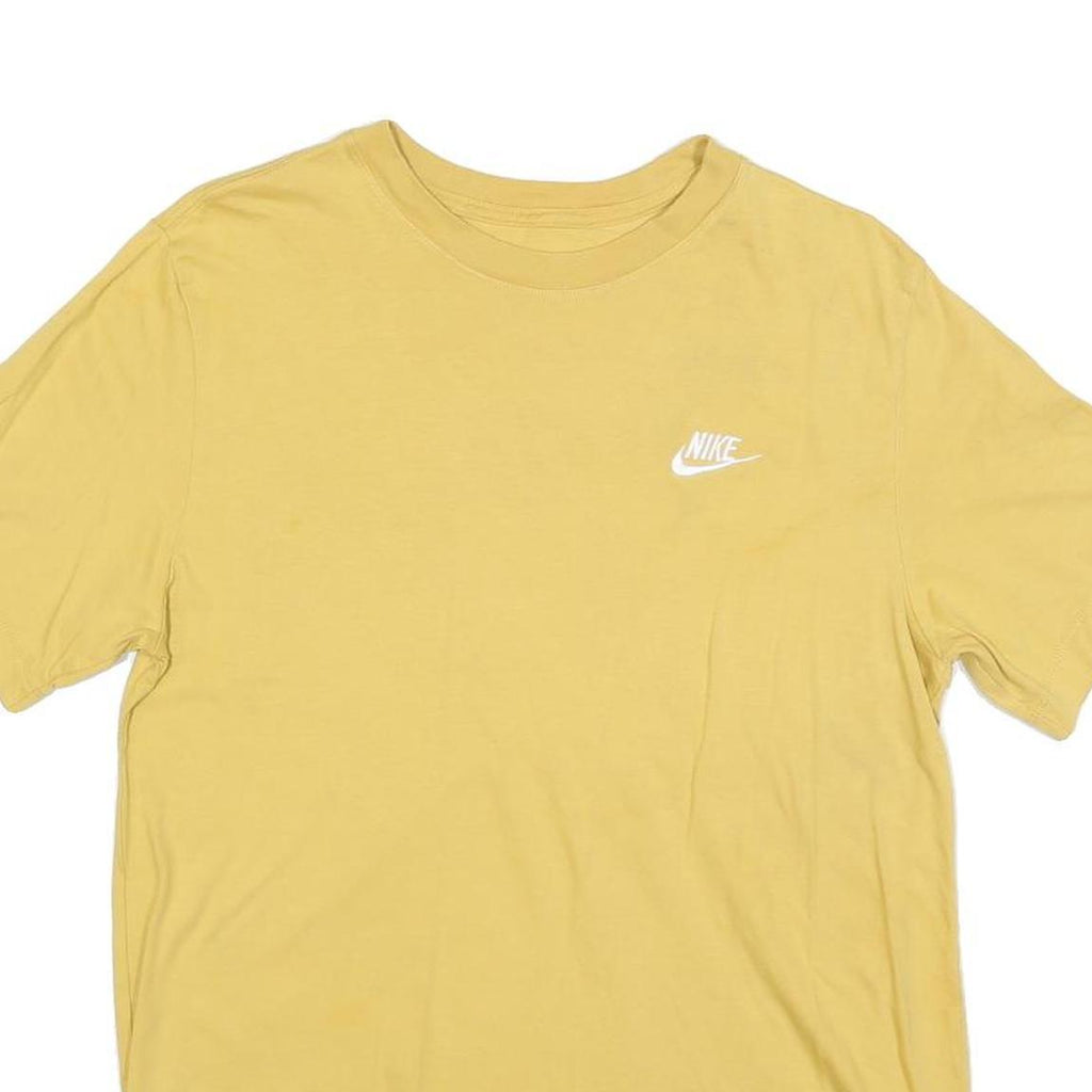 NIKE Mens Yellow Crew Neck Short Sleeve T-Shirt Cotton Blend M Casual Sportswear