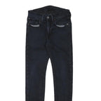 LEVI'S Womens Slim Skinny Denim Dark Blue W26 L29 Cotton Blend Zip Jeans