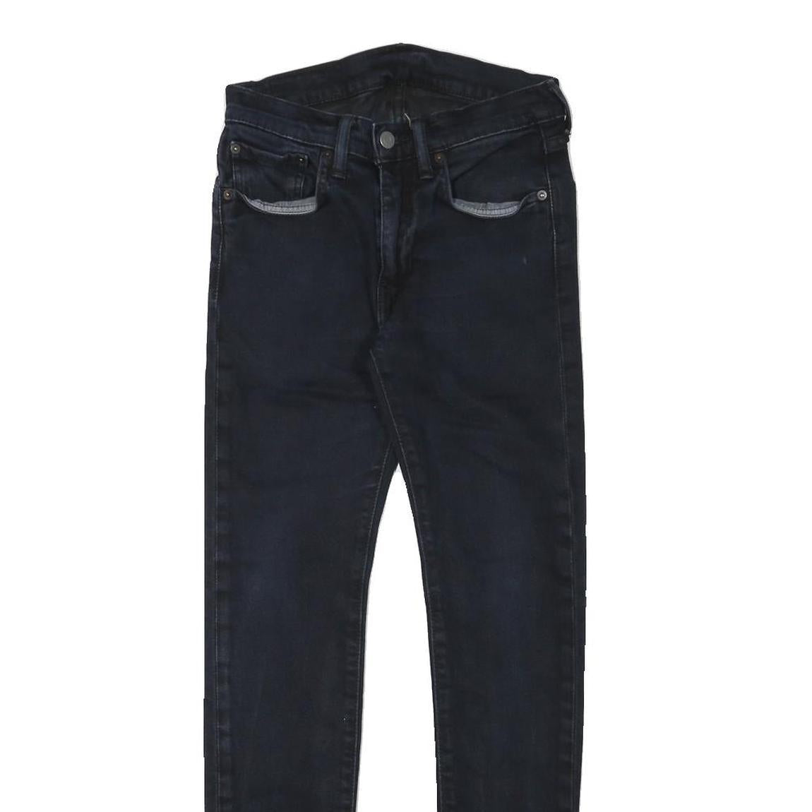 LEVI'S Womens Slim Skinny Denim Dark Blue W26 L29 Cotton Blend Zip Jeans