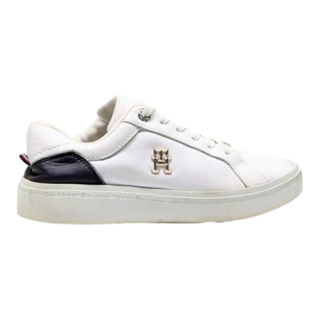 TOMMY HILFIGER Sneaker Trainers White Leather Womens UK 3.5