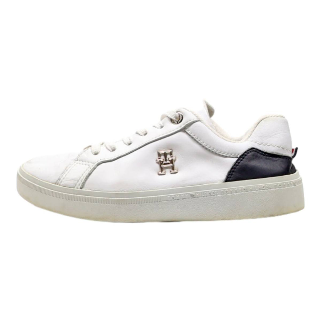 TOMMY HILFIGER Sneaker Trainers White Leather Womens UK 3.5