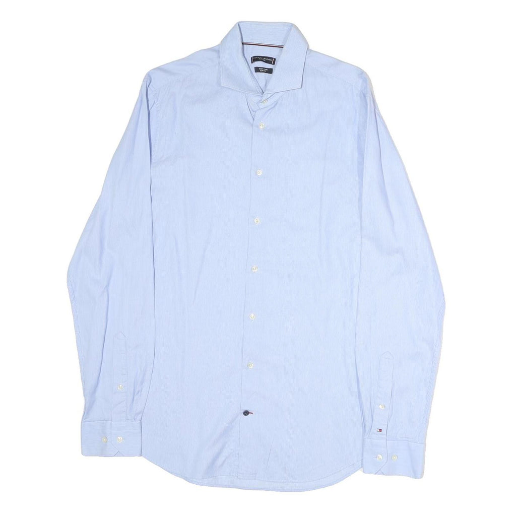 TOMMY HILFIGER Mens Blue Cotton Shirt M Long Sleeve Button Casual Smart