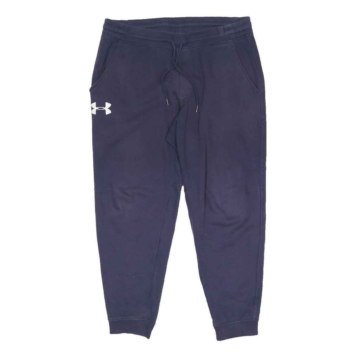 UNDER ARMOUR Mens Joggers Navy Blue Slim Tapered 2XL W35 L28 Cotton Blend