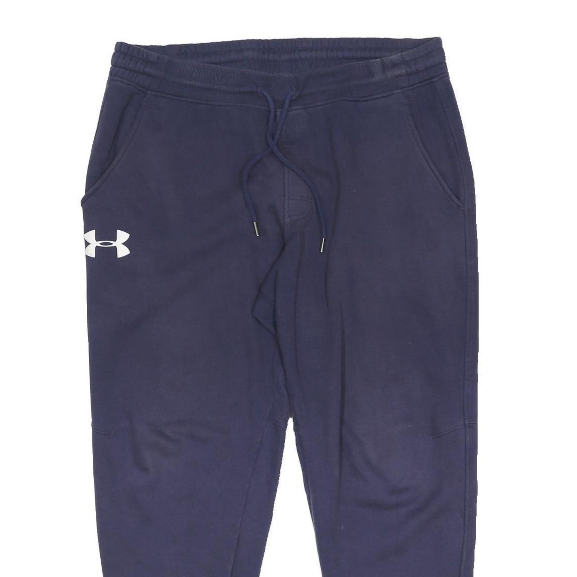 UNDER ARMOUR Mens Joggers Navy Blue Slim Tapered 2XL W35 L28 Cotton Blend