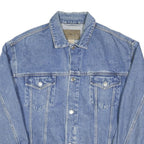 PORT Mens Blue Denim Jacket L Cotton Blend Button Classic Weyrerhaeuser