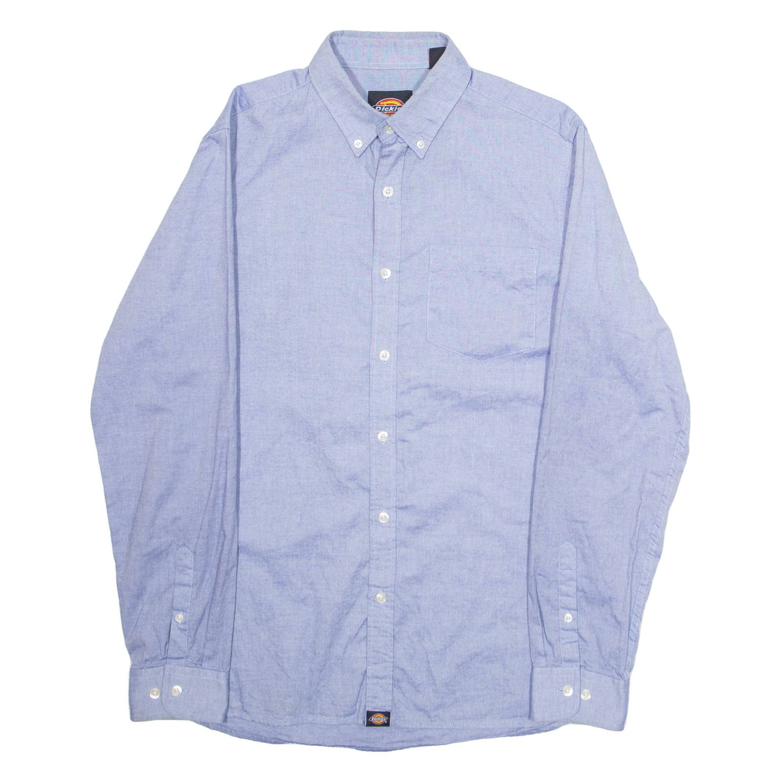 DICKIES Mens Formal Shirt Blue Long Sleeve M