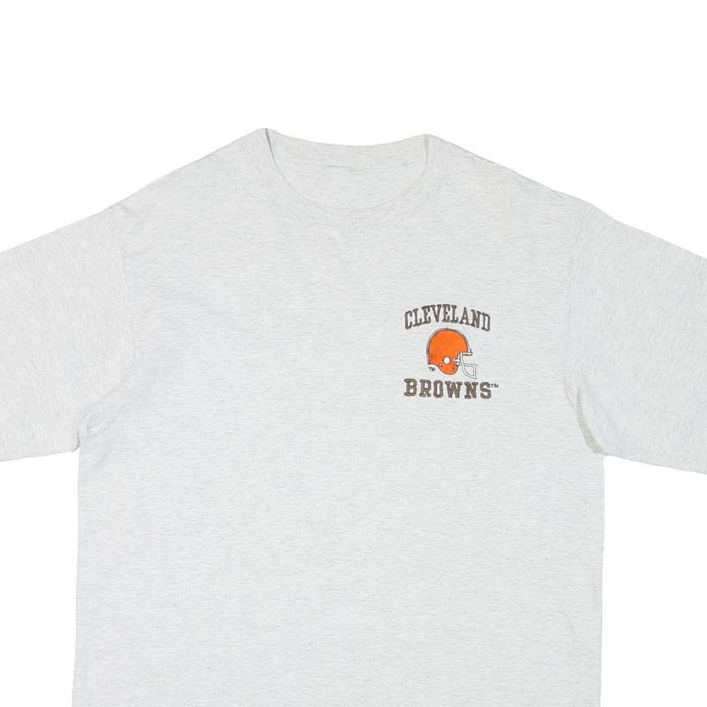 Mens White Cleveland Browns Graphic T-Shirt M Short Sleeve Crew Neck Casual