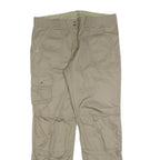 QUECHA Womens Cotton Blend Beige Regular Fit Straight Trousers W36 L32 Outdoor