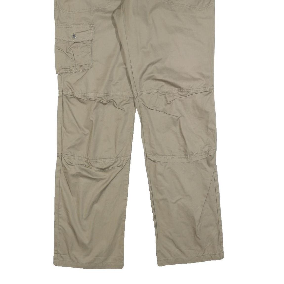 QUECHA Womens Cotton Blend Beige Regular Fit Straight Trousers W36 L32 Outdoor