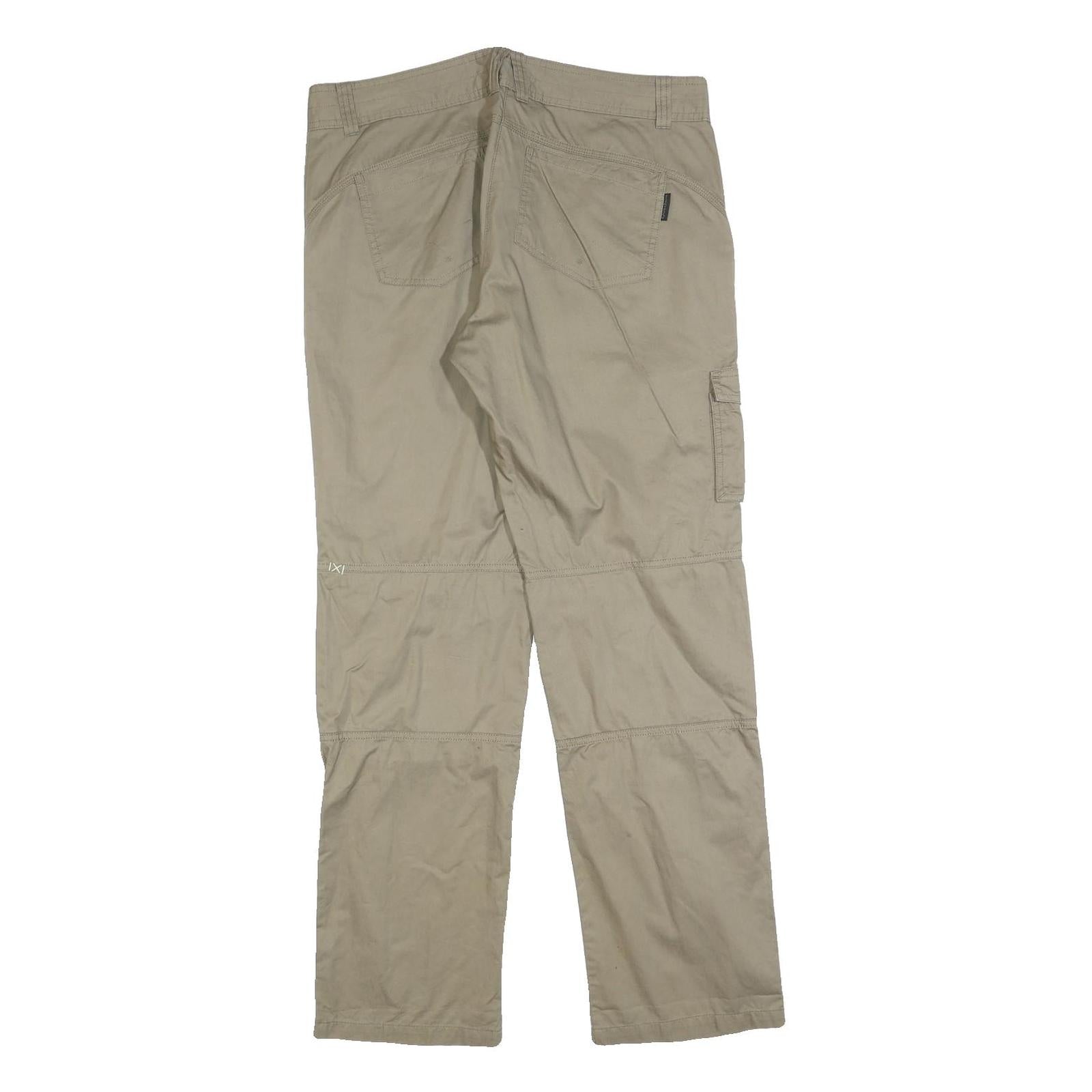 QUECHA Womens Cotton Blend Beige Regular Fit Straight Trousers W36 L32 Outdoor