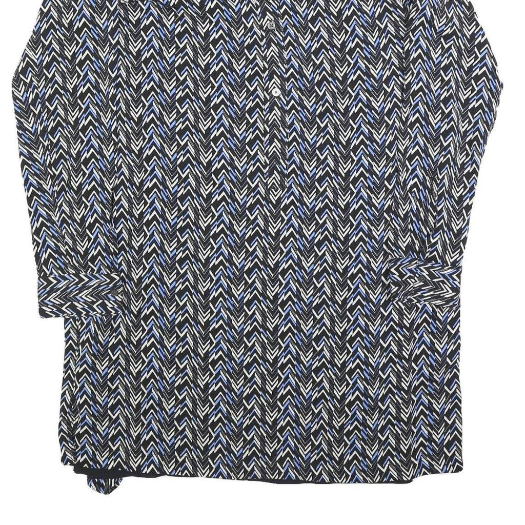 GAP Womens Black & Blue Polyester Blend Shirt Dress Jersey Long Sleeve Midi Size