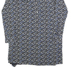 GAP Womens Black & Blue Polyester Blend Shirt Dress Jersey Long Sleeve Midi Size