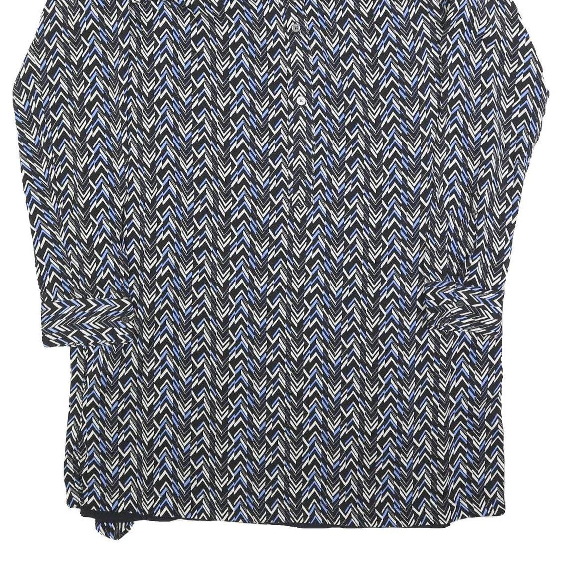 GAP Womens Black & Blue Polyester Blend Shirt Dress Jersey Long Sleeve Midi Size