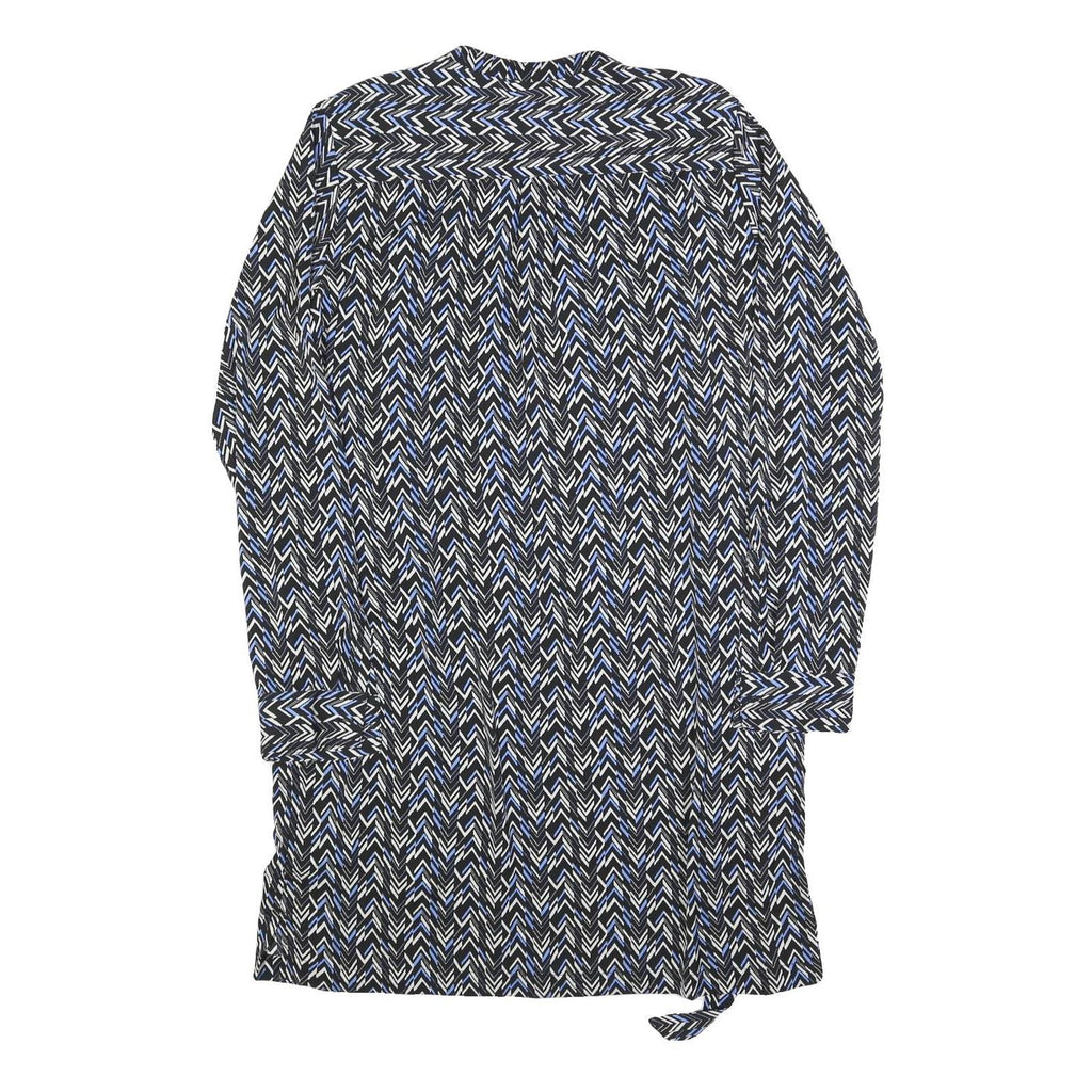 GAP Womens Black & Blue Polyester Blend Shirt Dress Jersey Long Sleeve Midi Size