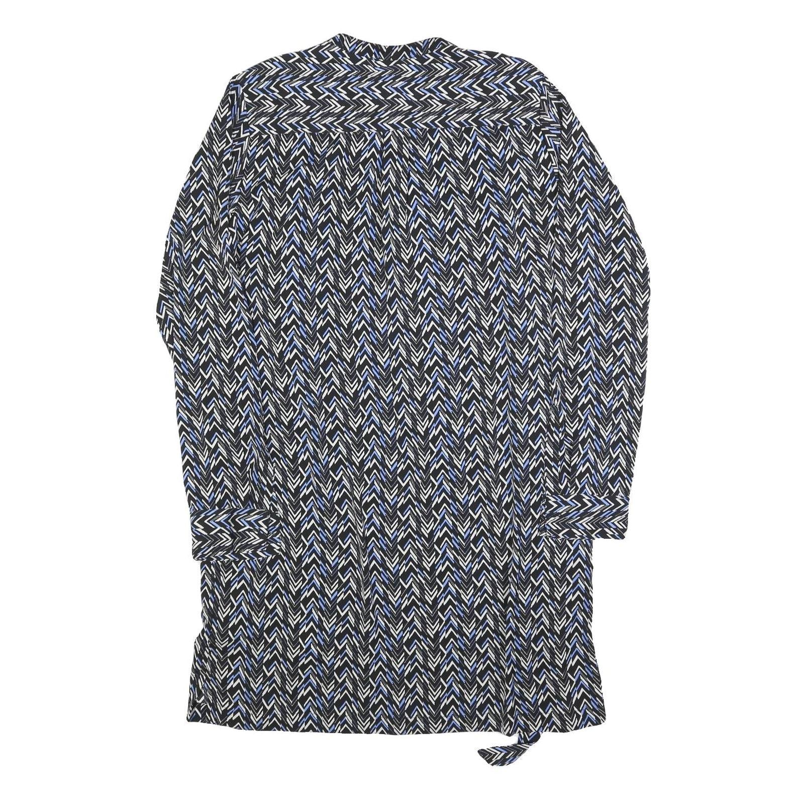 GAP Womens Black & Blue Polyester Blend Shirt Dress Jersey Long Sleeve Midi Size