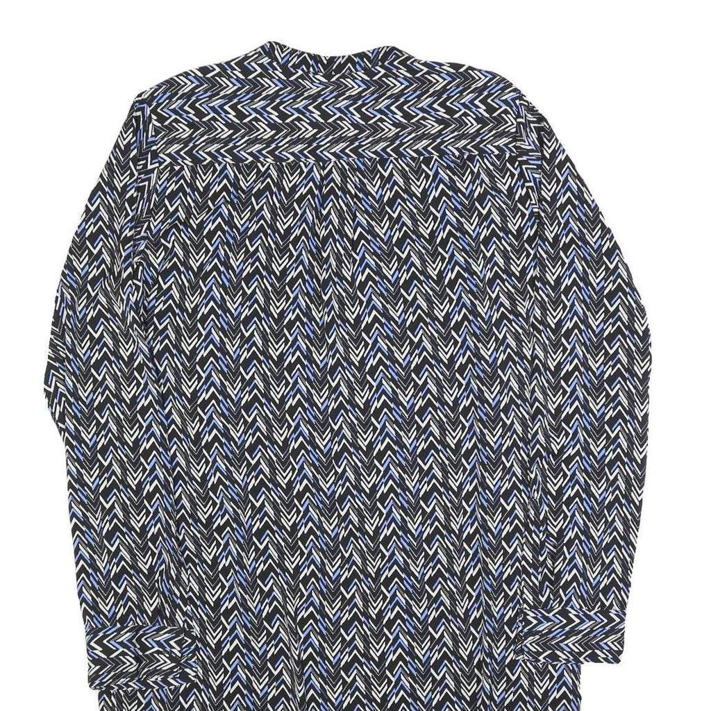 GAP Womens Black & Blue Polyester Blend Shirt Dress Jersey Long Sleeve Midi Size