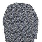 GAP Womens Black & Blue Polyester Blend Shirt Dress Jersey Long Sleeve Midi Size