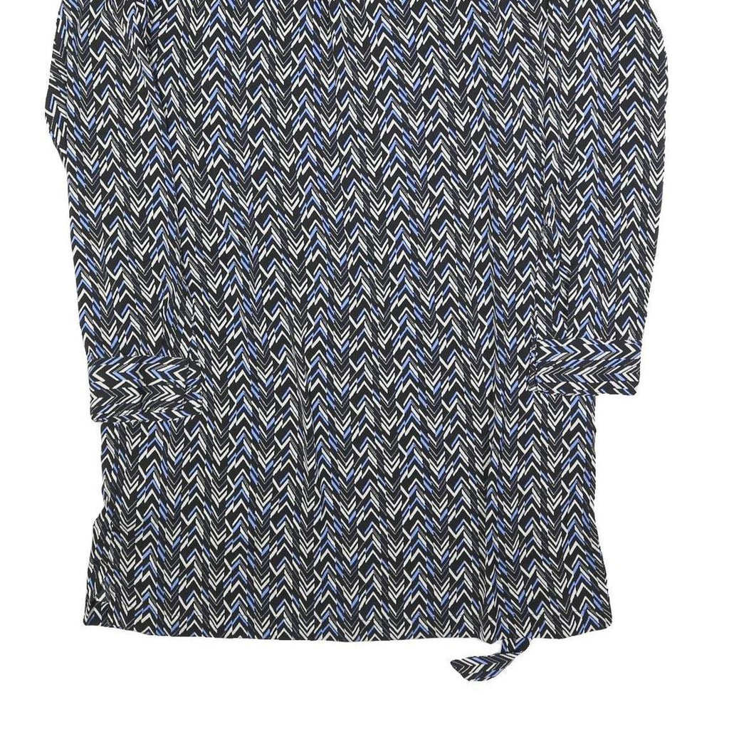 GAP Womens Black & Blue Polyester Blend Shirt Dress Jersey Long Sleeve Midi Size