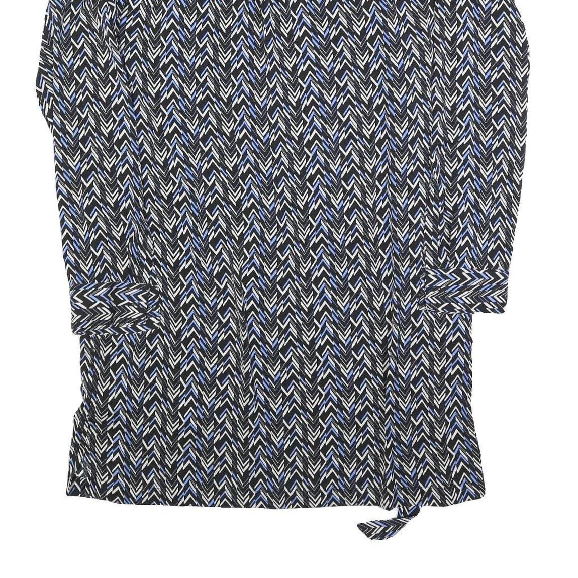 GAP Womens Black & Blue Polyester Blend Shirt Dress Jersey Long Sleeve Midi Size