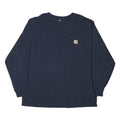 CARHARTT Mens Navy Blue Classic Pocket Long Sleeve Crew Neck XL Cotton Blend