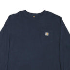 CARHARTT Mens Navy Blue Classic Pocket Long Sleeve Crew Neck XL Cotton Blend