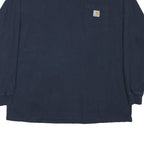 CARHARTT Mens Navy Blue Classic Pocket Long Sleeve Crew Neck XL Cotton Blend