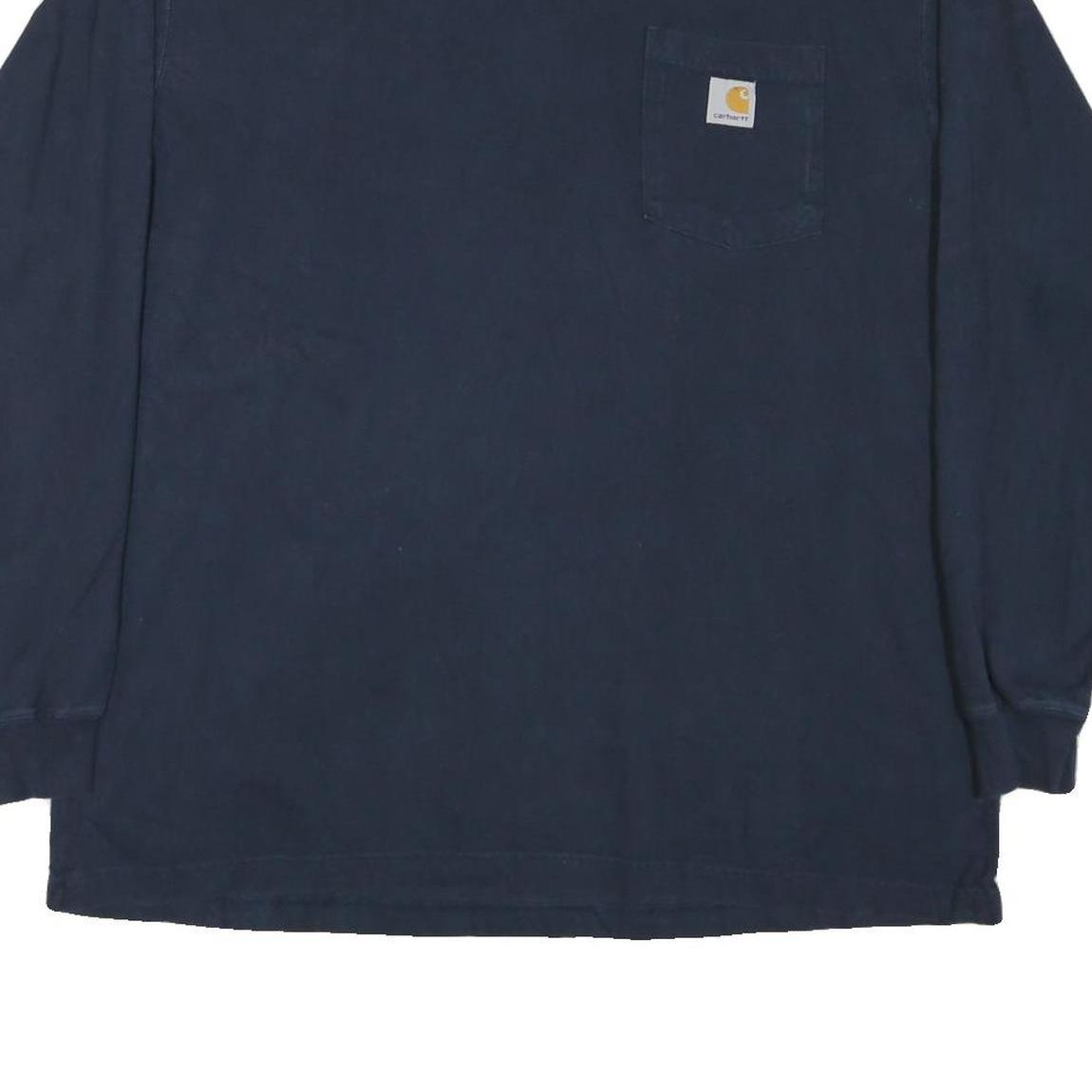 CARHARTT Mens Navy Blue Classic Pocket Long Sleeve Crew Neck XL Cotton Blend