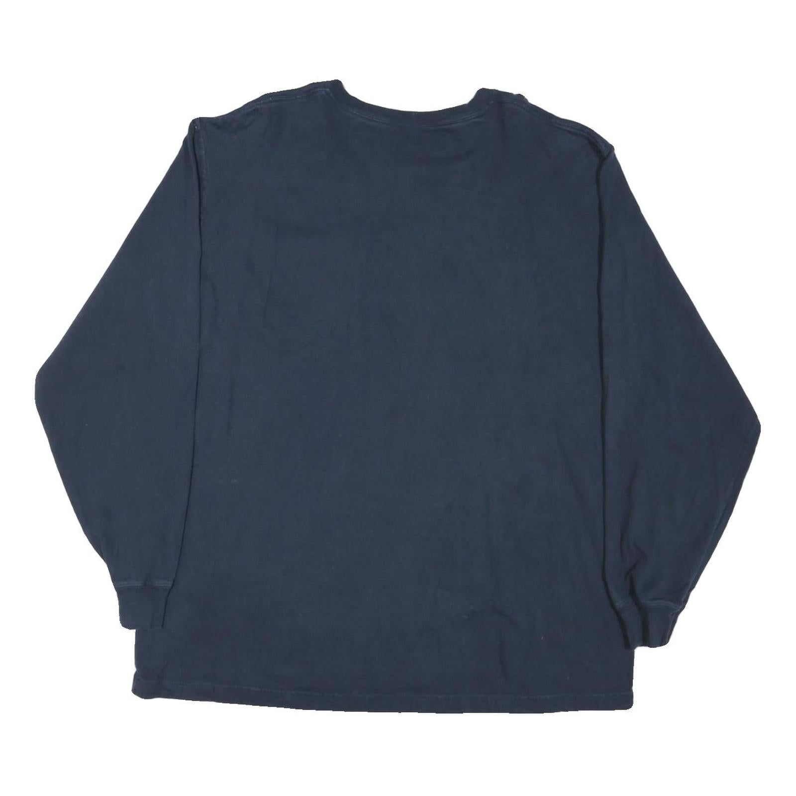 CARHARTT Mens Navy Blue Classic Pocket Long Sleeve Crew Neck XL Cotton Blend