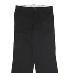 DICKIES Mens Polyester Blend Black Regular Straight Trousers W36 L32 Work Cargo