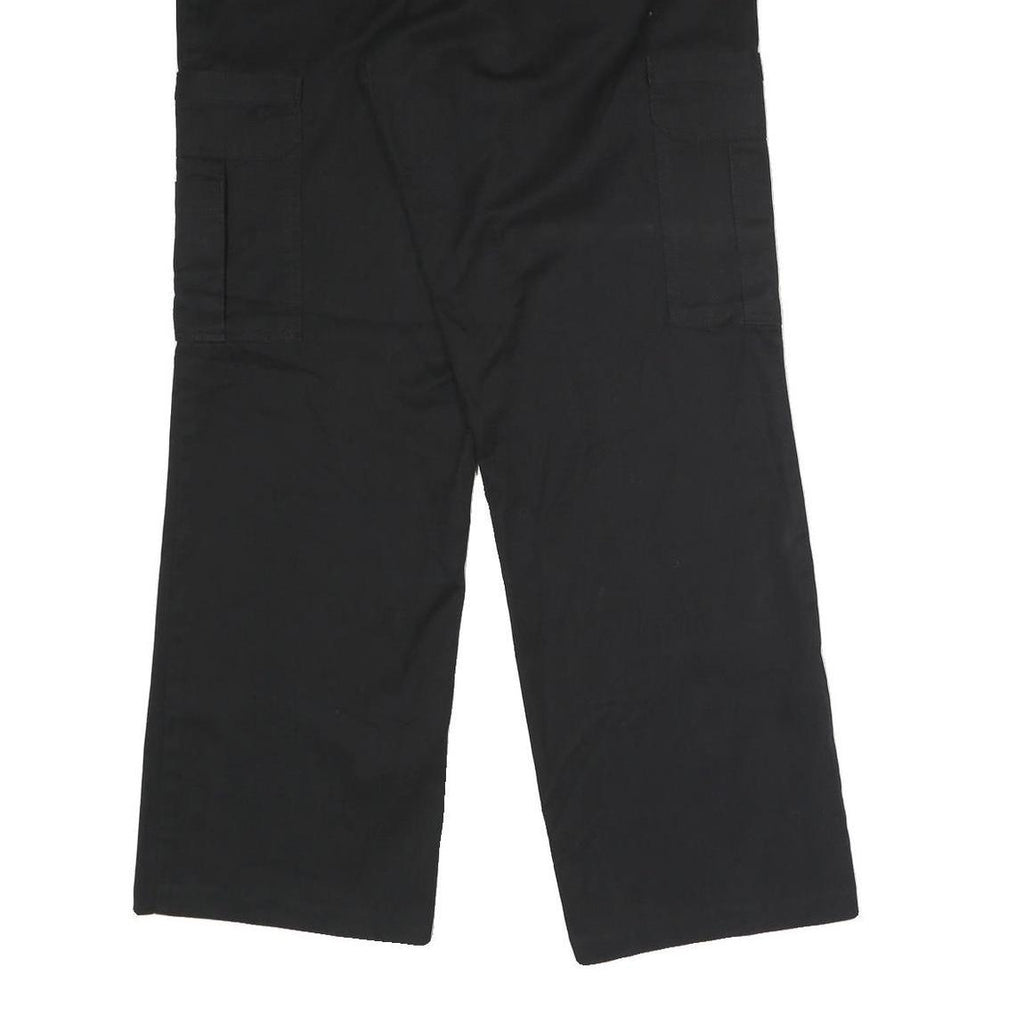 DICKIES Mens Polyester Blend Black Regular Straight Trousers W36 L32 Work Cargo