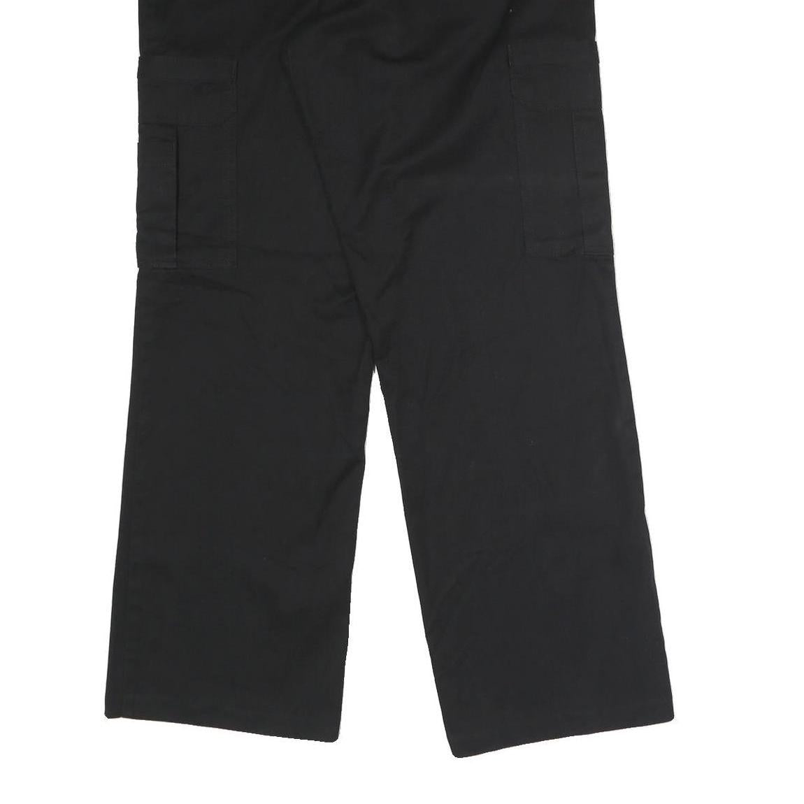 DICKIES Mens Polyester Blend Black Regular Straight Trousers W36 L32 Work Cargo