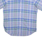 RALPH LAUREN Mens Blue Green Check Shirt XL Cotton Blend Button-Down Short