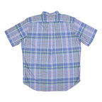 RALPH LAUREN Mens Blue Green Check Shirt XL Cotton Blend Button-Down Short