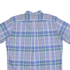 RALPH LAUREN Mens Blue Green Check Shirt XL Cotton Blend Button-Down Short