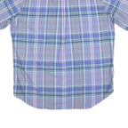RALPH LAUREN Mens Blue Green Check Shirt XL Cotton Blend Button-Down Short