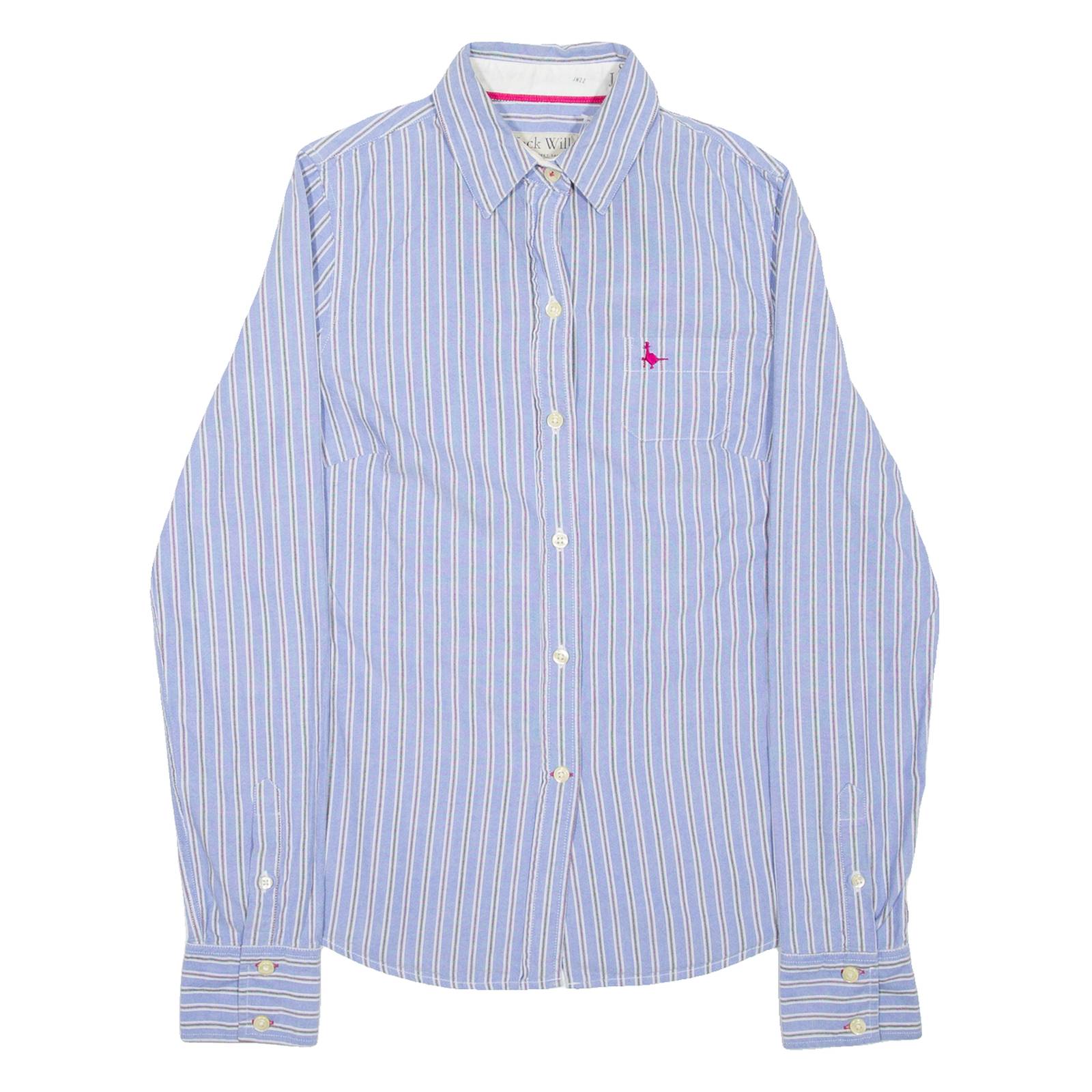 JACK WILLS Womens Shirt Blue Striped Long Sleeve S
