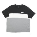 PUMA Mens Black White & Grey Colourblock Graphic T-Shirt XL Short Sleeve Crew