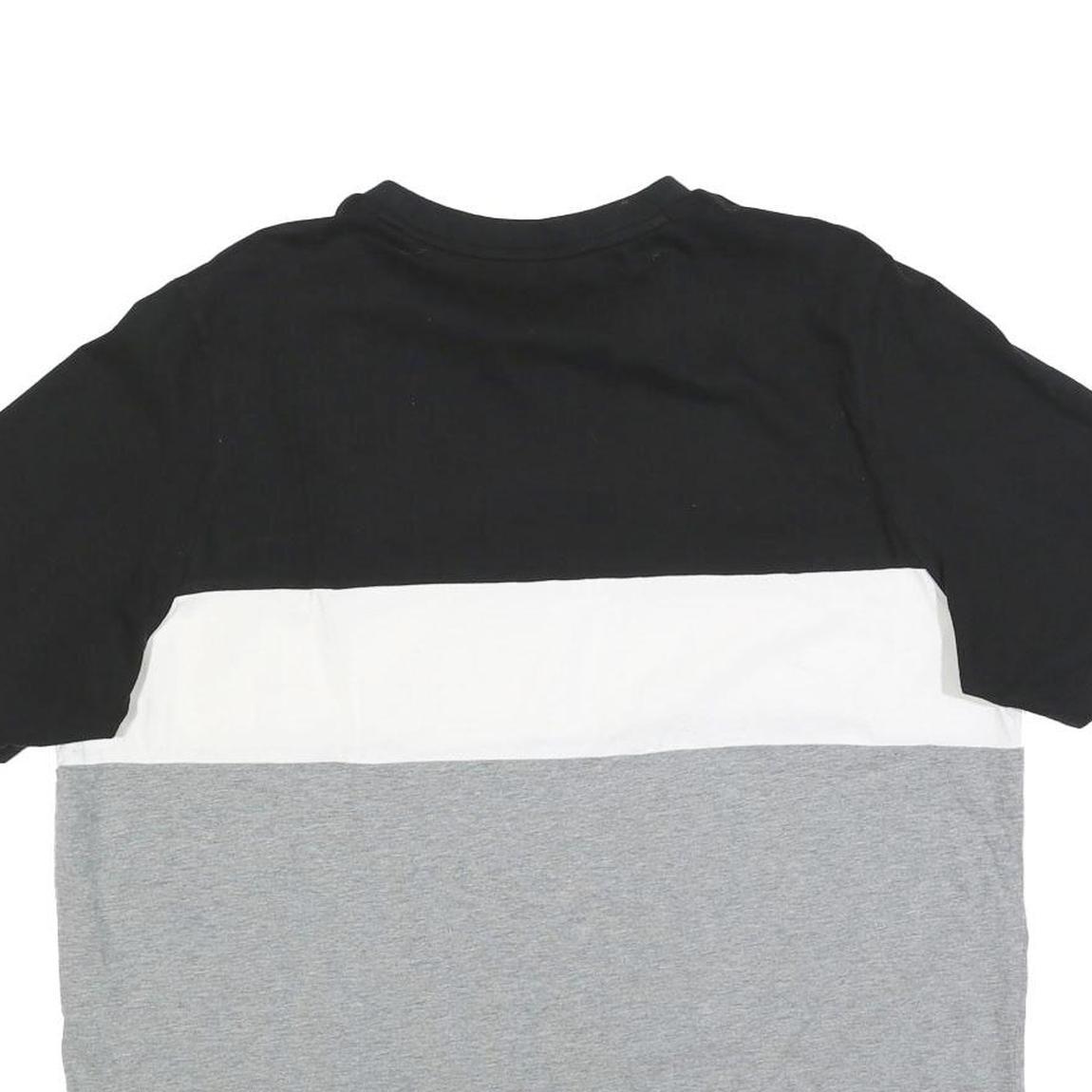 PUMA Mens Black White & Grey Colourblock Graphic T-Shirt XL Short Sleeve Crew