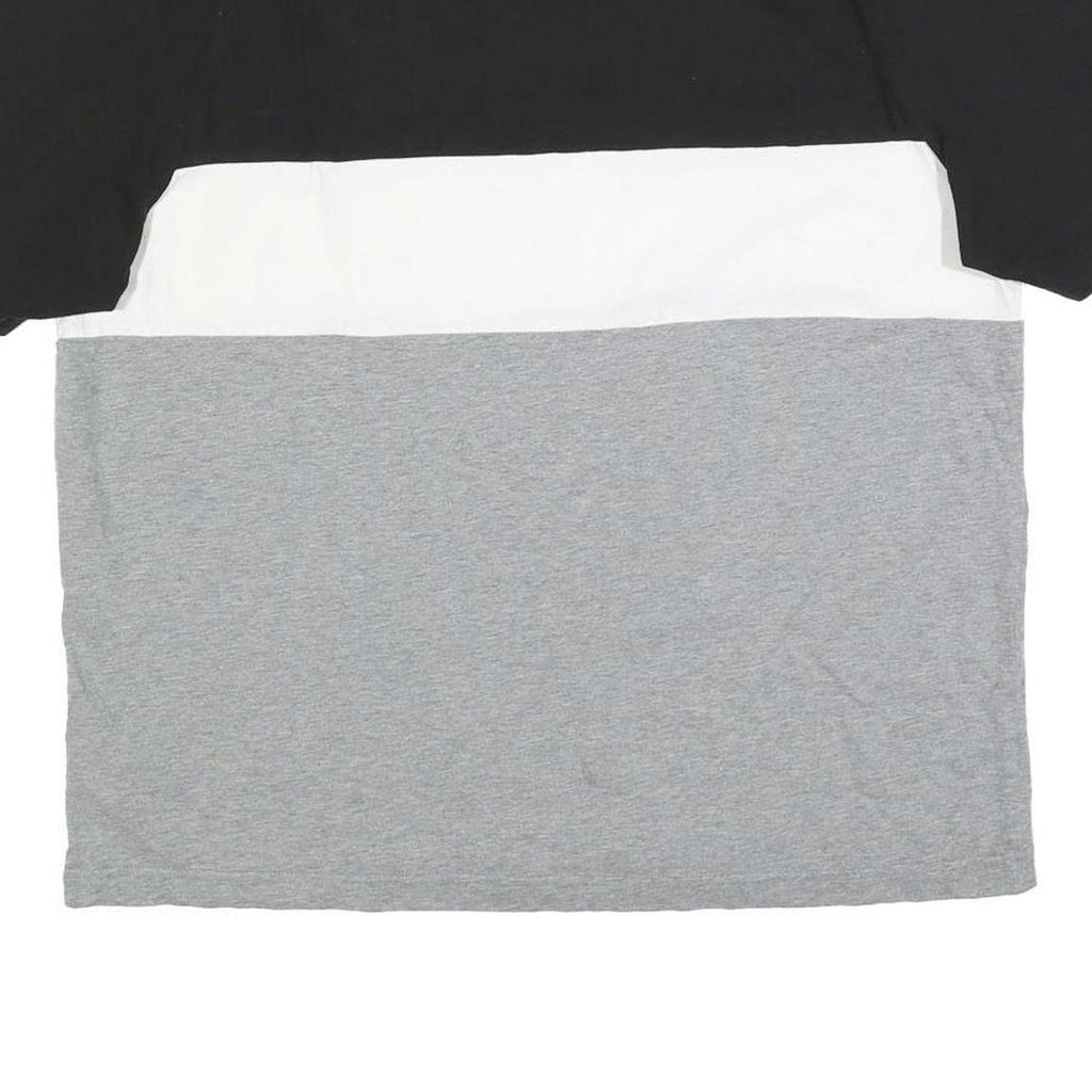 PUMA Mens Black White & Grey Colourblock Graphic T-Shirt XL Short Sleeve Crew