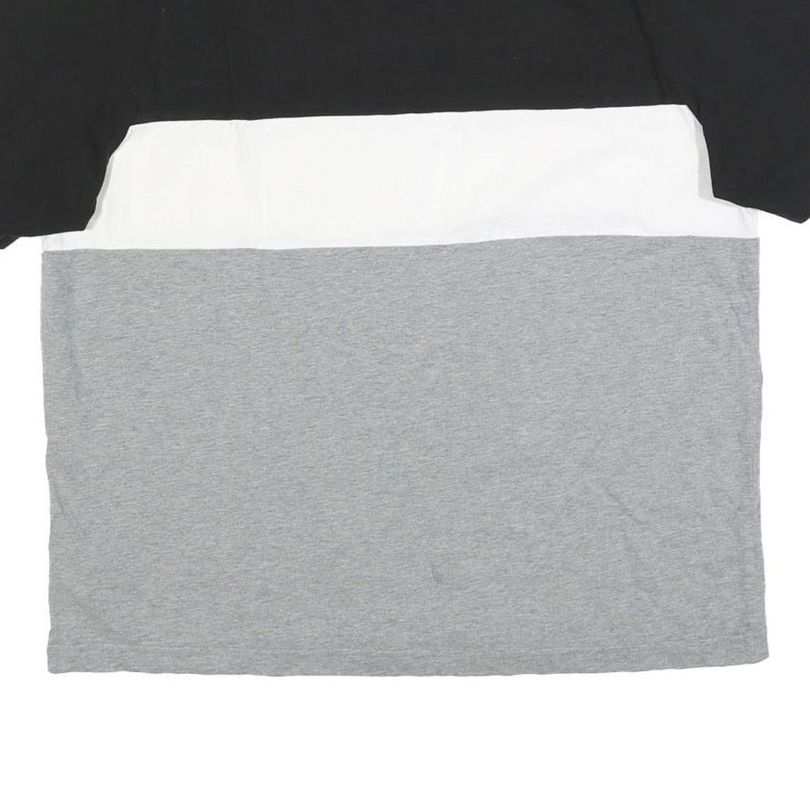 PUMA Mens Black White & Grey Colourblock Graphic T-Shirt XL Short Sleeve Crew